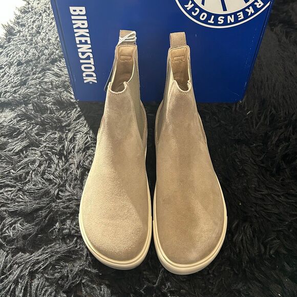 BIRKENSTOCK bend taupe suede Chelsea ankle boots booties shoes women’s eur 38 - Picture 2 of 6